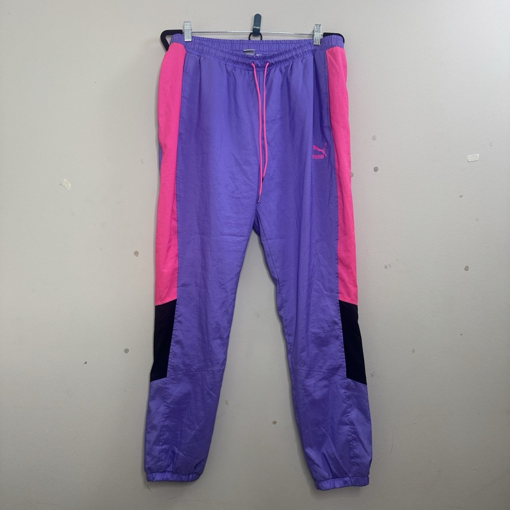Puma TFS OG Retro Jogger Pants Sporty Luminous Purple Pink Women's XL Neon - Picture 3 of 14